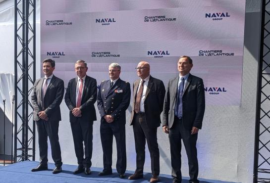 Floating ceremony of LSS Jacques Chevallier in Saint Nazaire shipyard